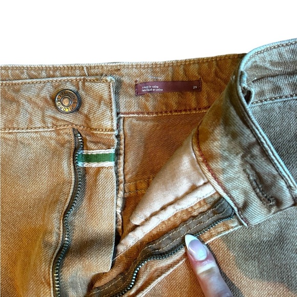 Anthropologie Pilcro Cutoff Denim Jean Shorts Size 29 Rust Brown Frayed Hem - Picture 2 of 6